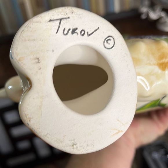 Vintage violets Turov Ceramic Hand Painted cow blooming in time for spring - Picture 10 of 13